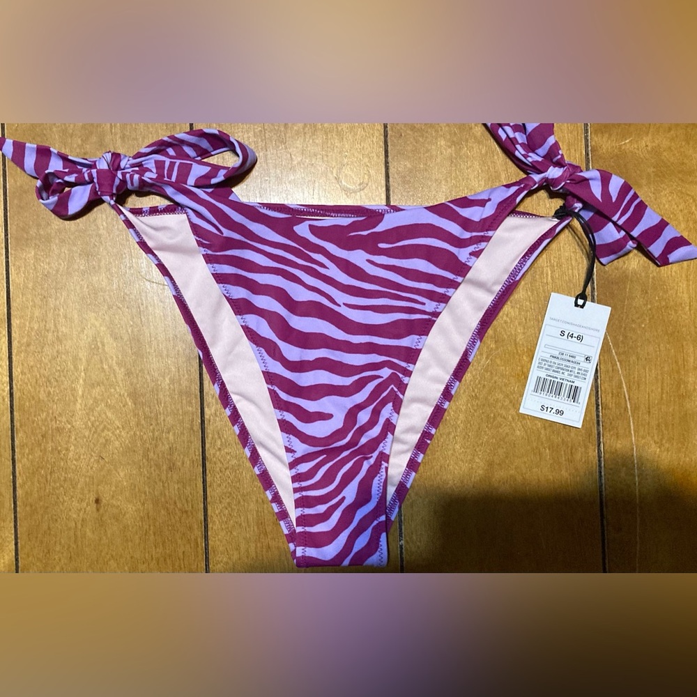 NWT Ladies 34C & Small 4/6 2 Piece Shade & Shore Purple Zebra Bikini Set - Picture 7 of 15